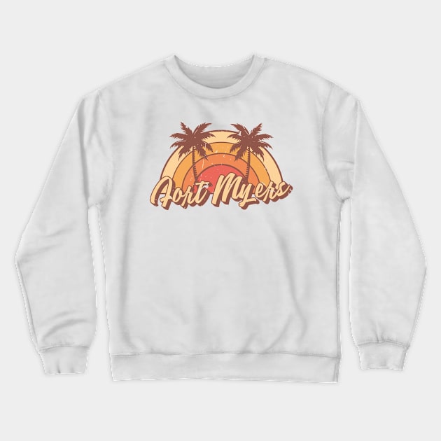 Fort Myers Florida Vintage Summer Vacation Design Crewneck Sweatshirt by dk08